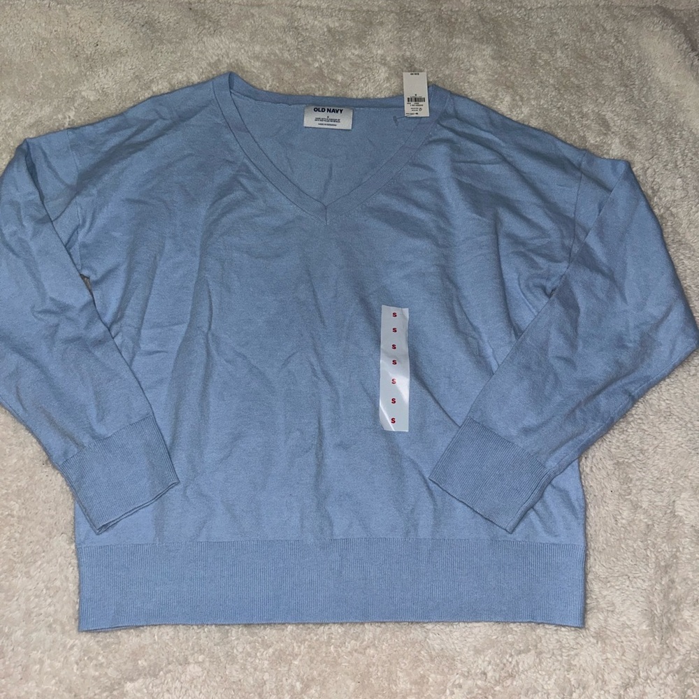 Old Navy Womens Light Blue V-Neck Sweater